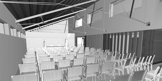 Progetto di un Centro Ricreativo e Culturale in un sito esistente.
