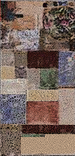 Progettazione e realizzazione di una parete con finitura in terra cruda con intrusioni e pattern superficiali in un’abitazione. Patchwork di Terra